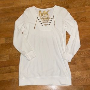 Michael Kors terry dress cover up gold chain size S